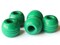 5 25mm Round Green Wood Beads Vintage Macrame Large Hole Beads